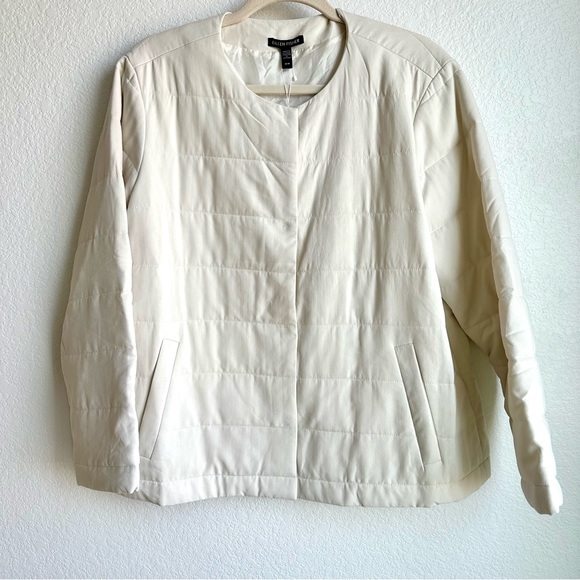 NWT Ellen Fisher Fuji Silk Quilted Jacket Size M - Picture 2 of 14